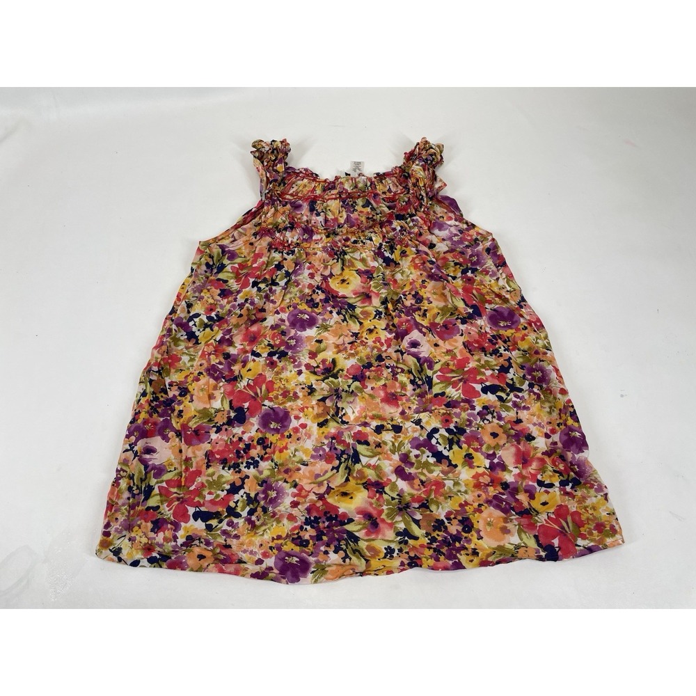 Ann Taylor Loft Sleeveless Stretch Shoulder Strap Floral Top Womens S Multicolor